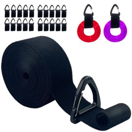 Extension Cord Holder Organizer, Heavy Duty Hook and Loop Straps with 20 Pcs Triangle Buckle, Cut to Length, Easily on Hooks or Nails, Extension Cord Storage for Garage Organization(15ft x 2in)