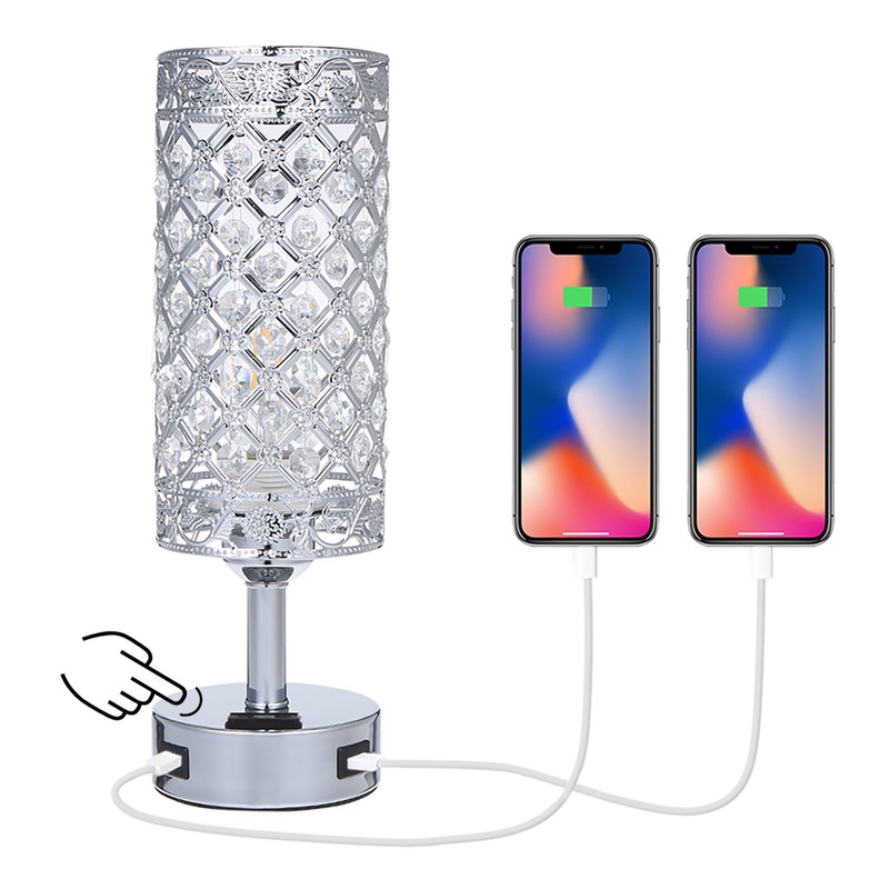 Tomshine Touching Control Bedside Table Lamp with Dual USB Charge