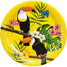Boland 52437 - Toucan Party Plates - Pack of 10, Size 23 cm, Eco-Friendly Party Tableware, 100% Paper, Birthday, Theme Party