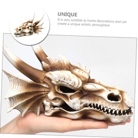 KONTONTY Vivid Dragon Skull Figurine Decorative Aquarium Ornament for Unique Decor Lightweight and Chic Courtyard Supply for