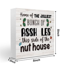 Christmas Decor Christmas Sign Christmas Office Decorations Christmas Vacation Humor Quote Sign Christmas Decorations for Home Shelf Office Desk Gifts for Women 5 x 5 Inches