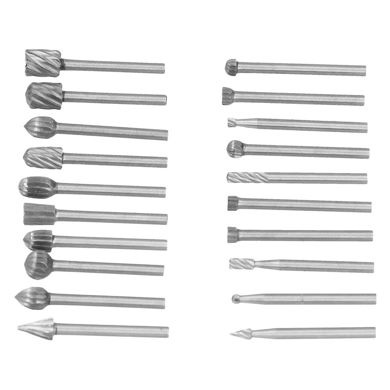 20Pcs High Speed Steel Rotary File DIY Grinding Head Set