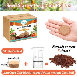 Legigo 100 Pcs 40mm Organic Coco Coir Pellets for Plants- Compressed Coconut Coir Potting Soil, Coco Fiber Pellets Coco Coir Soil for Planting, Garden, Bonsai, Herbs, Flower & Vegetables