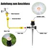 2pcs Gartensprenger, 360-Grad-Bewässerungssystem Gartenregner, Automatischer Sprinkler,2 PCS Kreisbogen-Regner + Stabiler