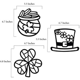 VHALE Suncatchers Craft 3 Sets (9 Cutouts) w Tissue Papers Stained Glass Effect Paper Sun Catcher Kit, Window Art, Classroom Crafts, Creative Art Projects, Kids Party Favors (St. Patrick's Day)