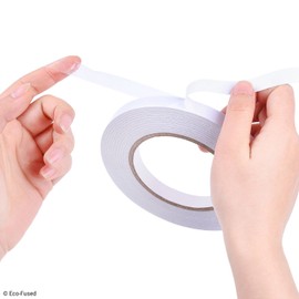 Premium Double Sided Adhesive Tape - Width: 0.4 Inch (10 mm) - Length: 55 Yards (50 m) - for Arts and Crafts, DIY and Office - Quick and Easy to Use on Paper, Glass, Plastic, Wood, Metal and Fabric