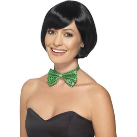 Smiffys Sequin Bow Tie, Green , Party & Carnival Fancy Dress, Comedy Dress Up Accessories