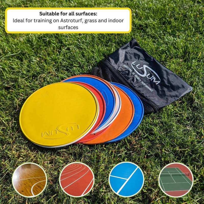 Lusum Pack of 10 Flexible Non Slip Flat Round Rubber