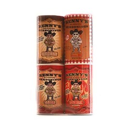Kenny's All Purpose Seasonings 8 ounce Gift Pack Original/Cajun/Texas Burn/Honey BBQ(pack of 4)
