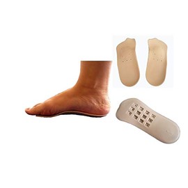 3/4 Length Orthotic Insoles Arch Support Heel Cups (M- UK 4-6.5/EU 38-39.5)