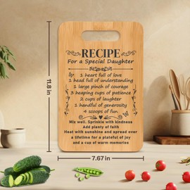 Iemctsy Daughter Birthday Gifts - Daughter Gifts from Mom Birthday Gifts for Daughter Adult, "Recipe for a Special Daughter" Cutting Board Gifts Christmas Gifts Unique Daughter Gifts from Mom Dad