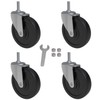 AAGUT 4 Inch Rubber Swivel Stem Caster, 1/2"-13x1.5" Threaded Stem,
