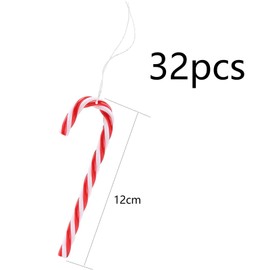 HERZWILD 32pcs Christmas Tree Candy Cane Hanging Ornaments Christmas Tree Pendant for Christmas Decorations (12cmguaizhang32pcs)