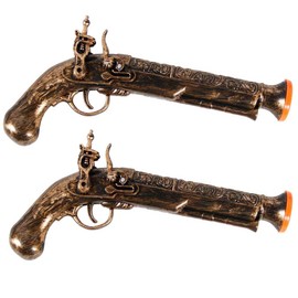 2 Pcs Pirate Gun Toy Pistol Fake Pistol Pirate Pistol Flintlock Pistol Prop for Pirate Costume Accessories Pirate Party Props