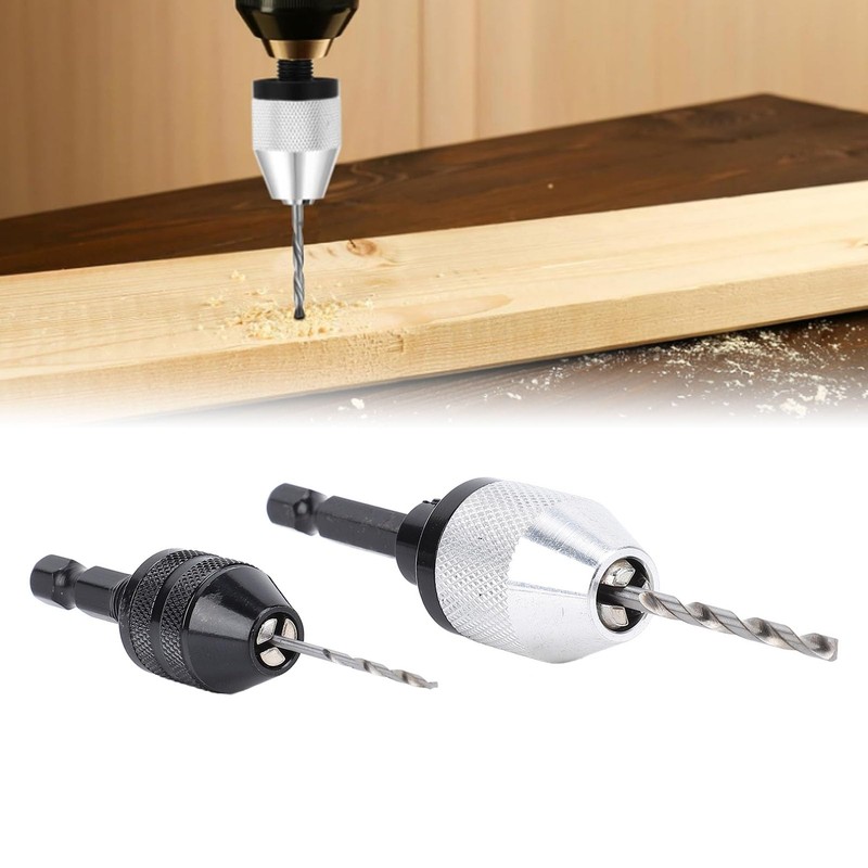 Yosoo 2 Piece Keyless Drill Chucks, 10PCS Bits, Hex Shank
