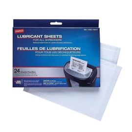 STAPLES Shredder Lubricant Lubricating Sheets 24/pk