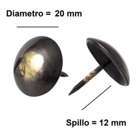 IPEA Wallpaper Nails - Pack of 200 - Bolt Decorative Rivets for Furniture Clothing - Metal Needles for Armchairs - Colour Bronze and Gold - 20 x 12 mm