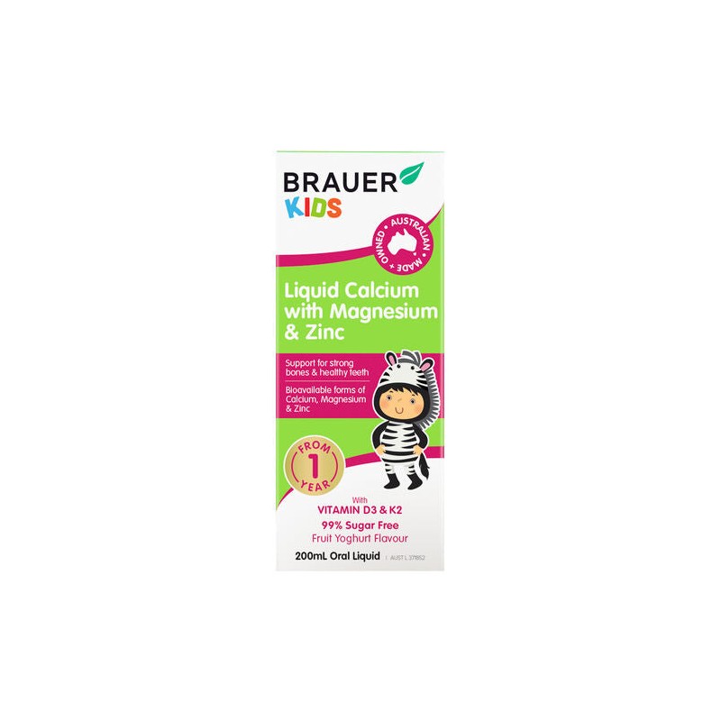 Brauer Kids Liquid Calcium with Magnesium & Zinc 200ml