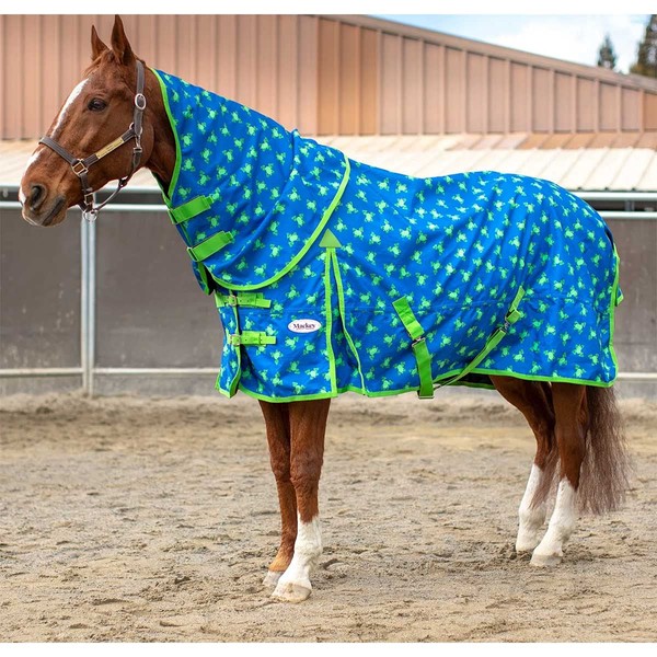 Mackey Flying Frogs Rain Sheet with Detachable Hood, Large Blue