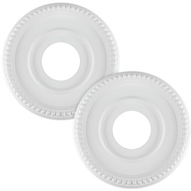 Fardtry - 2 medallones de techo de poliuretano moldeados, cubiertas redondas de anillo de techo blanco para lámparas y ventiladores de techo, 12 pulgadas de diámetro exterior x 4 pulgadas de diámetro