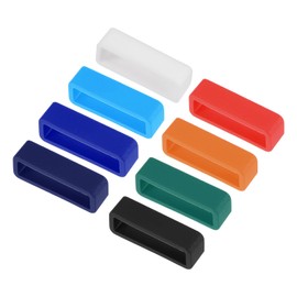 uxcell Watch Band Strap, Rubber Replacement Fastener Rings Silicone Watch Retainers for 24mm Width Watch Band Mix Color 8 Pcs