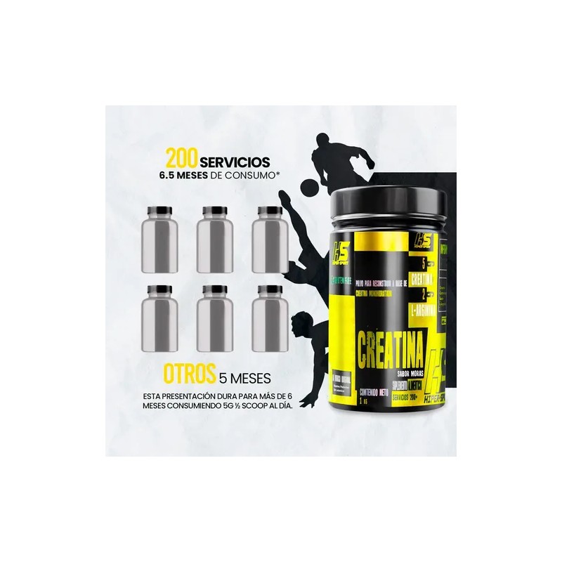 Creatina Monohidratada Hs 1kg 200 Servicios Hiper Sports