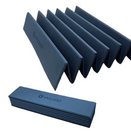 Modyst No Roll Folding Yoga Mat, TPE Folding Yoga Mat, Foldable Exercise Mat for Yoga, Pilates, Floor Workouts, Compact Design, Travel Friendly, Ideal for Home & Gym (Blue)