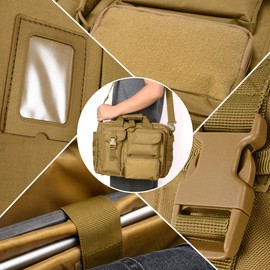Stypos Tactical Messenger Bag, 15.6/17.3 Inch Tactical Briefcase for Man Military Laptop Bag Messenger Shoulder Bag (Khaki)