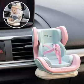 Car Accessories Compatible with Cars Seat for 10-17cm Dolls，Doll Seat with Clip and Incense Stick onto Car Air Vent for Blind Box Doll Fans and Dolls Collectors Light-Green/Pink