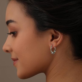 LeCalla 925 Sterling Silver Oxidized Balinese Hoops Earring Jewelry | Lightweight Bali Style Ring Hoop Earrings for Women