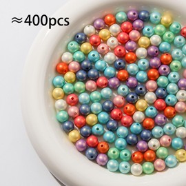 BERMRO - abalorio acrílicas de 10 mm, 400 abalorio de color Ab, abalorio acrílicas de colores surtidos, abalorio redondas de burbujas para hacer manualidades, joyas, collares (color macaron)