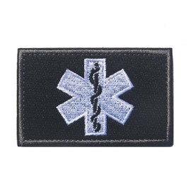 PHOENIX IKKI Star of Life Star of Life Star of Life Embroidered Patch Patch Applique EMS EMT Medical Rescue Rescue Emergency Medical Black