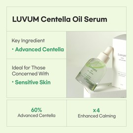 Luvum Calming Repair Cica Oil Serum, Centella Essence, 40% Moisture Oil, 1.01 fl. oz