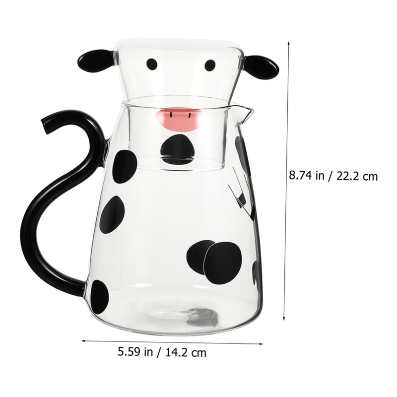 FUNOMOCYA Cute Cow Pitcher Set l Cold Water Bottle Fridge