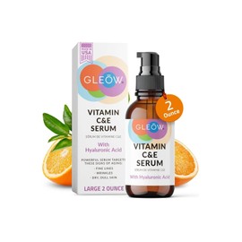 ‎ GLEOW GLEOW - Vitamin C & E Serum for Face - With Hyaluronic Acid - NEW 2 FL Oz