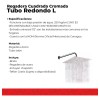 IML Regadera Cuadrada 20cm Acero Inox + Tubo Redondo L