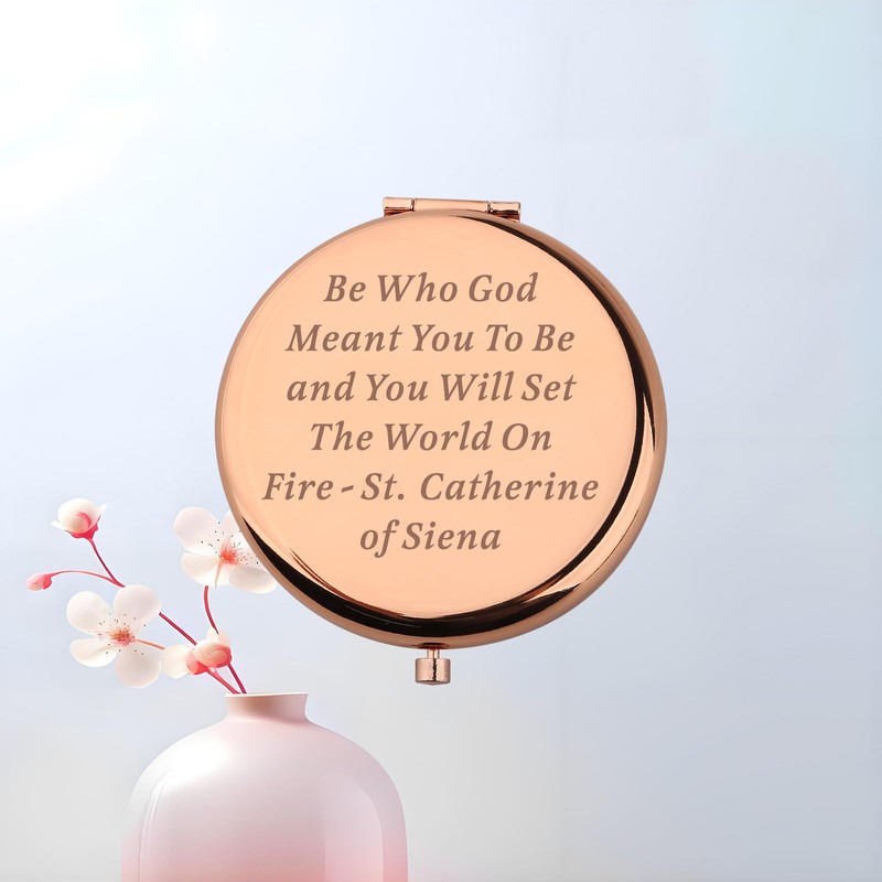 BEKECH Be Who God Meant You to Be Compact Mirror