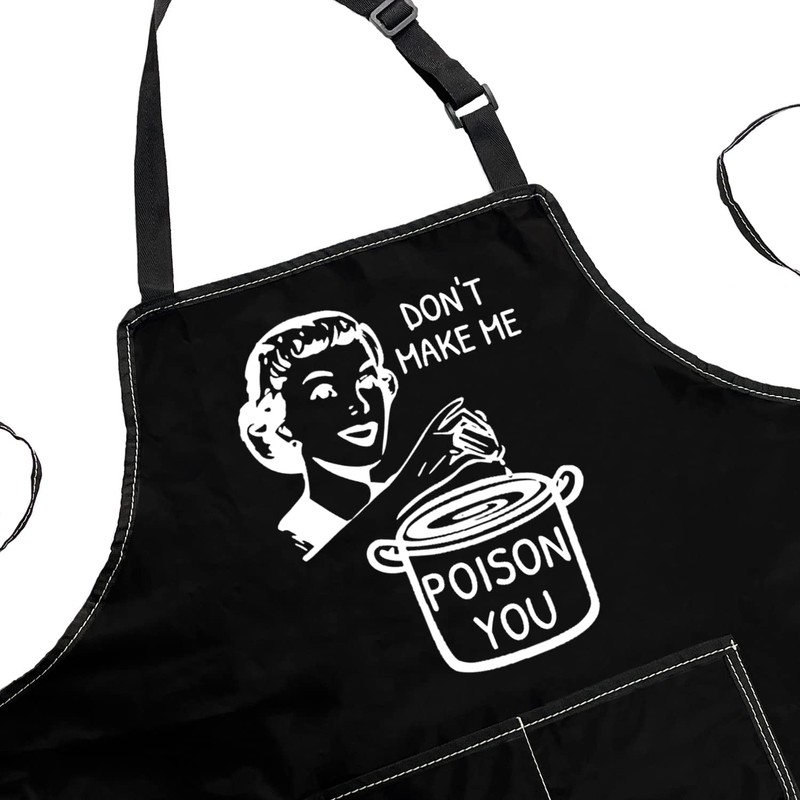 POFULL Funny Hostess Apron Don't Make me Poison You Apron