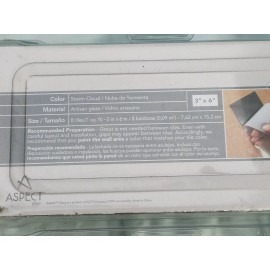 Aspect Peel Stick Glass Tiles Storm Cloud Eight Count 3 Inches By 6 Inches