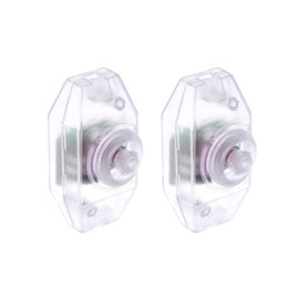 Rebower Rotary Cord Switch AC 250V 2A Slide Control 100W Lamp Dimmer Switch, [for Home Lighting] - 2.8x1.3 Inch/Clear/2 Pcs