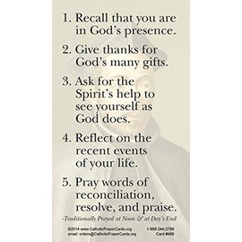 St. Ignatius of Loyola, The Daily Examen, LAMINATED 5 pack, with Two Free Holy Cards