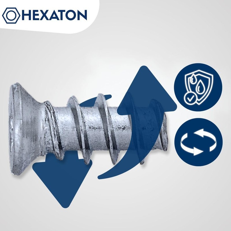 HEXATON Euro Screws with Countersunk Head 6.3 x 16 mm
