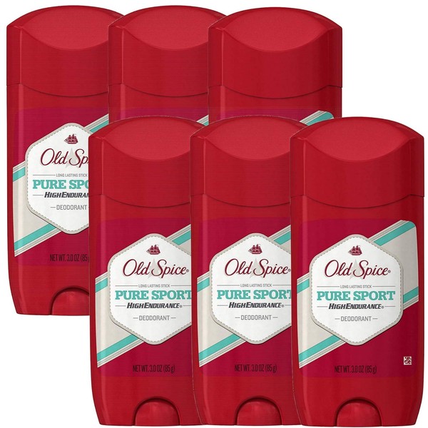 Old Spice High Endurance Deodorant for Men, Pure Sport - 3 Oz / 85g x 6 Pack