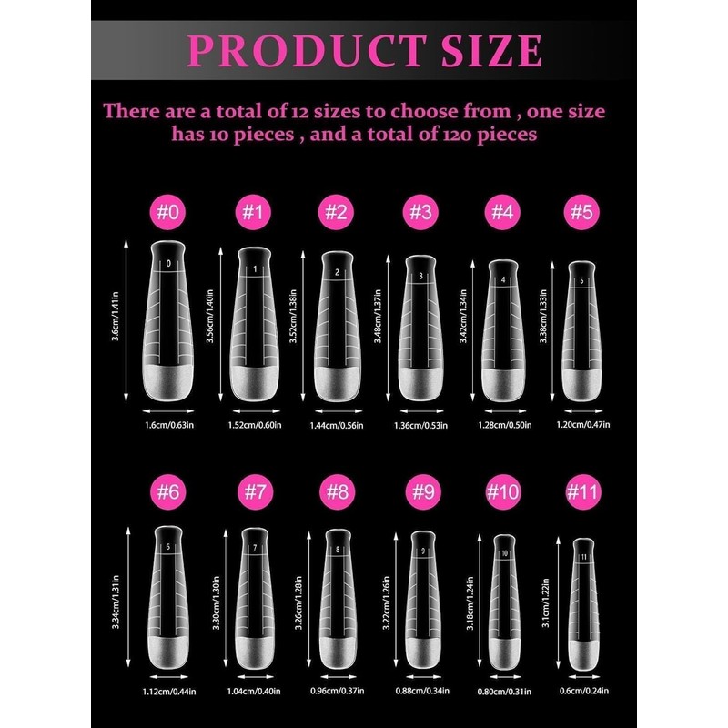 EBANKU 120 PCS Poly Gel Nail Forms, T-Shape Dual Nail