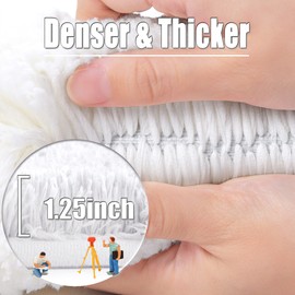 Ultra Thick Toilet Rug Mat Non Slip Bath Mat Rug for Toilet Highly Absorbent Rug for Bathroom Super Soft Contour Rug Microfiber Shaggy Toilet Carpet for Bath U-Shaped (20" x 24", White)