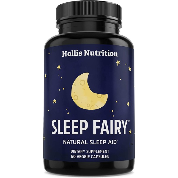 Sleep Fairy Natural Sleep Aid | Non-Habit Forming | Herbal Sleeping Pills for Adults w/Valerian Root, Chamomile, GABA, Melatonin | Insomnia Supplement | Promotes Healthy Sleep Cycle | 60 Vegan Caps