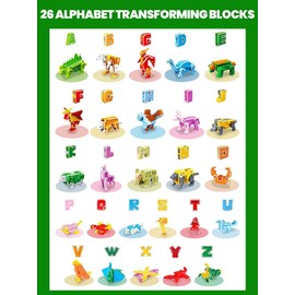 OBEST Alphabet Robots Toys for Kids 26 Pieces with Case, ABC Learning Robots Toy, Alphabots, Robot Letters, Toddlers Education Toy Carnival Prize, Christmas Toy, Treasure Box and Prize for Classroom