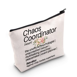 TSOTMO Chaos Coordinator Definition Makeup Bag Thank You Gift Appreciation Gift for Chaos Coordinator Teachers Leader Coworkers Gift (C-Chaos Coordinator)