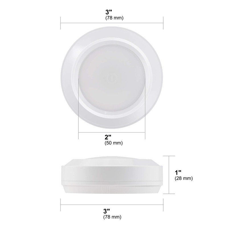 HONWELL Tap Light Wireless Touch Cabinet Light Multi Colored Push