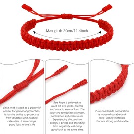 Nsetriu Red Protection Bracelet - Pulsera for Women & Men - Woven String Bracelet - Good Luck Charm